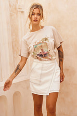 Sunset Spirit Mini Skirt - White