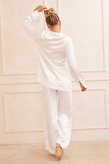 Brooklin Satin Pants - White