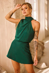 My Feelings Mini Dress - Forest Green