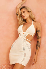 One Naya Crochet Mini Dress - White