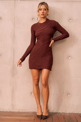 Final Countdown Knit Mini Dress - Chocolate