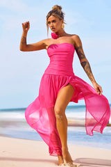 The Briana Maxi Dress - Hot Pink