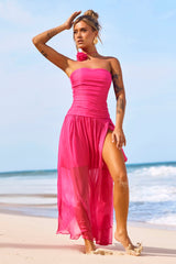 The Briana Maxi Dress - Hot Pink