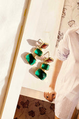 Sparks Earrings - Green