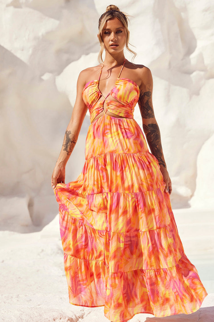 Dreamy Sun Maxi Dress - Orange Multi