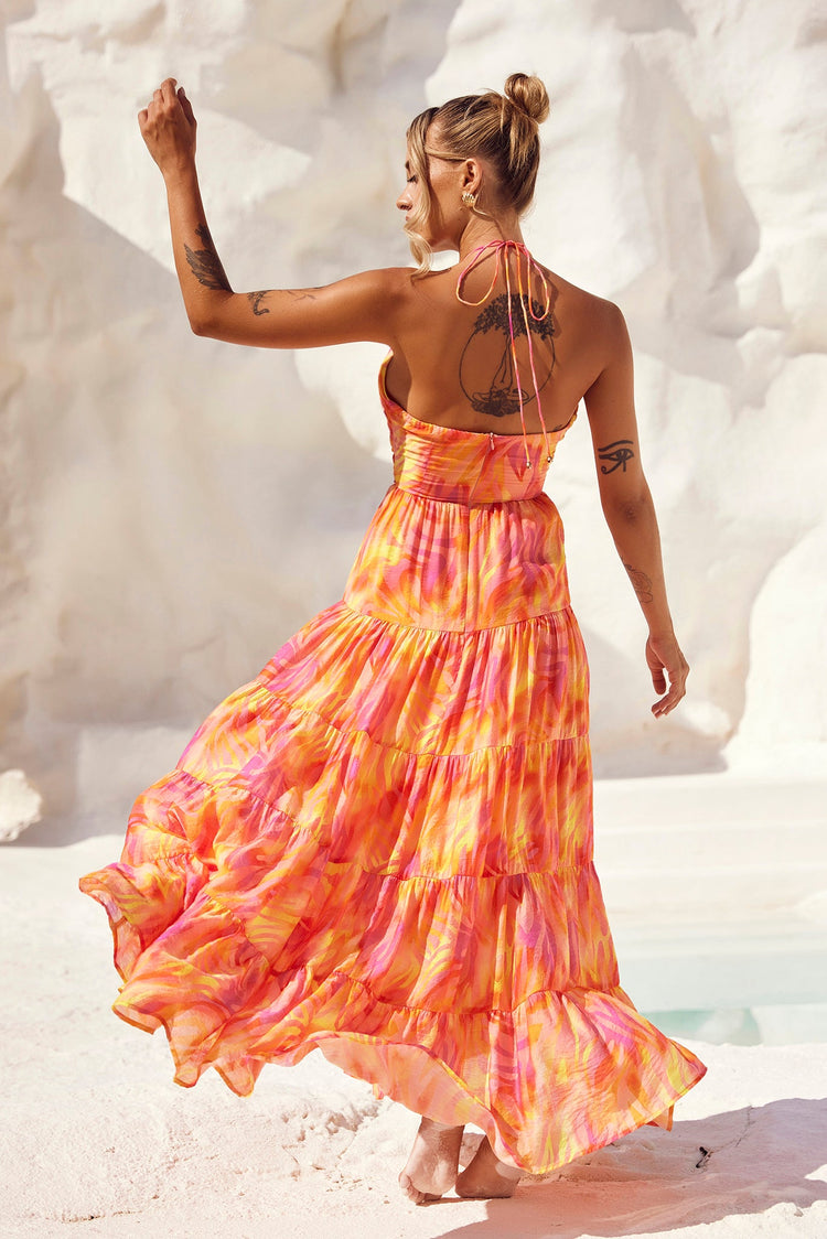 Dreamy Sun Maxi Dress - Orange Multi