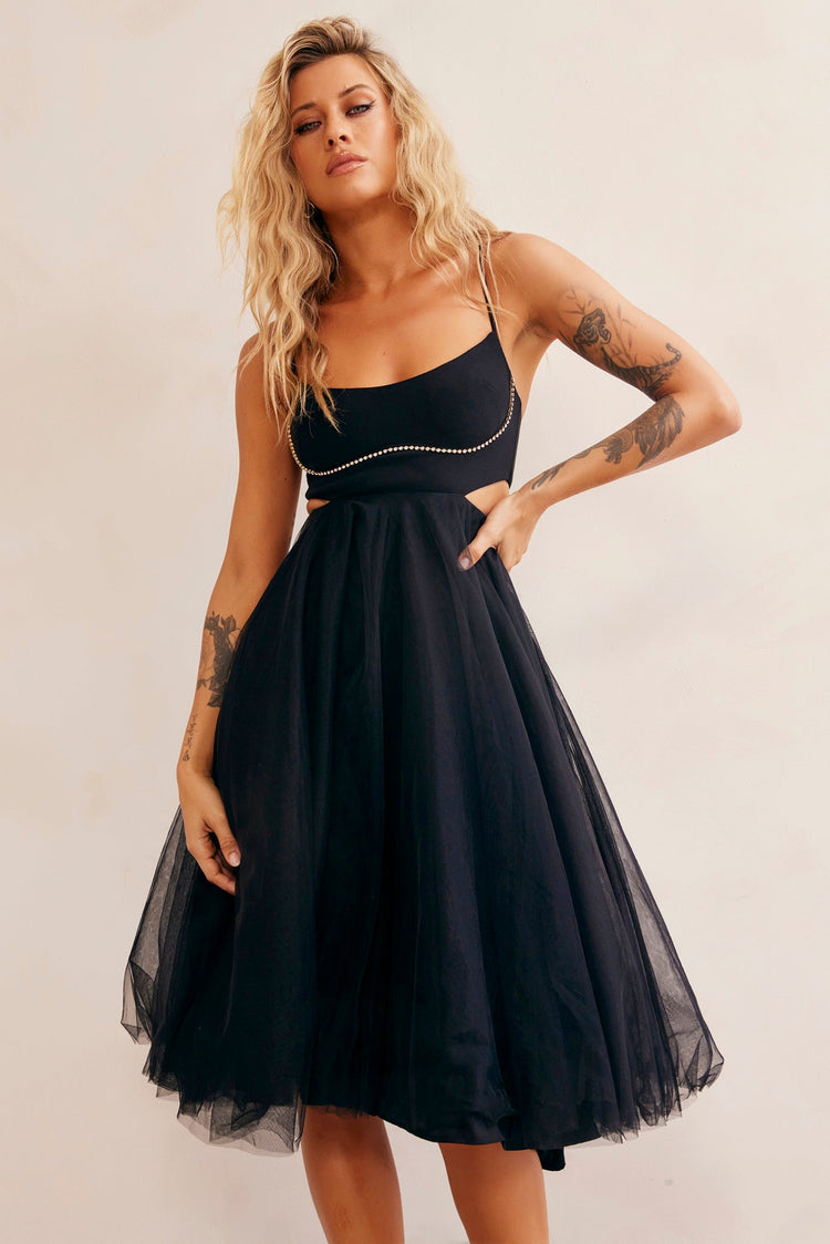 Got Glam Midi Dress - Black