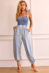 Laters Baby Denim Jumpsuit - Washed Blue