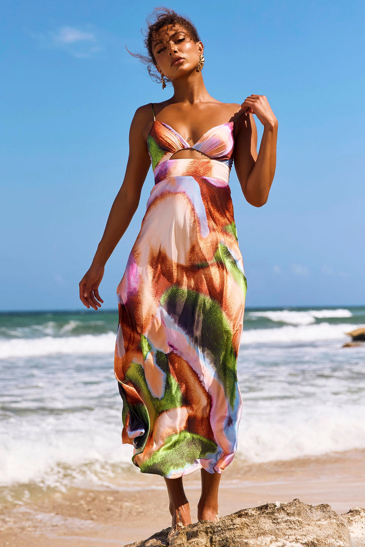 Name Me Maxi Dress - Orange Multi