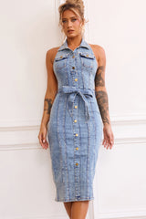 Roadhouse Midi Dress - Washed Blue