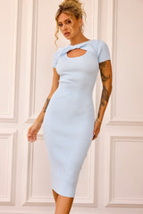 Perfect Rosey Knit Midi Dress - Blue