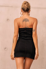 Sunrays Denim Mini Dress - Black