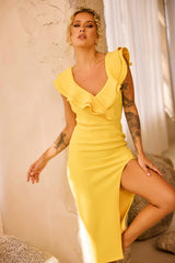 Naomi Midi Dress - Yellow