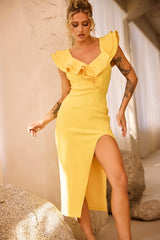 Naomi Midi Dress - Yellow