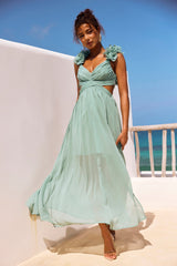 Carmen Gown Maxi Dress - Sage