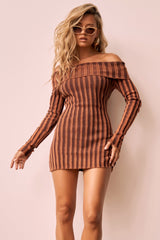 Evermore love Knit Mini Dress - Rust