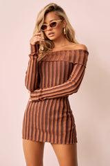 Evermore love Knit Mini Dress - Rust