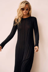 Astoria Knit Maxi Dress - Black