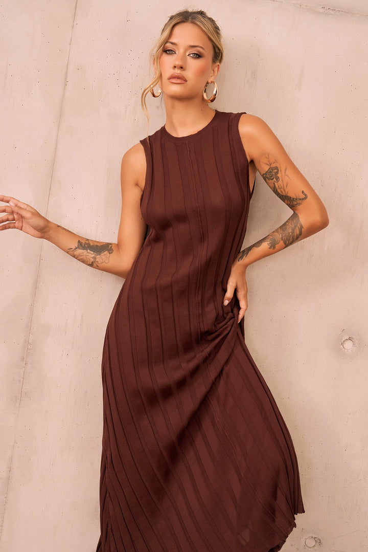 Francis Knit Maxi Dress - Chocolate