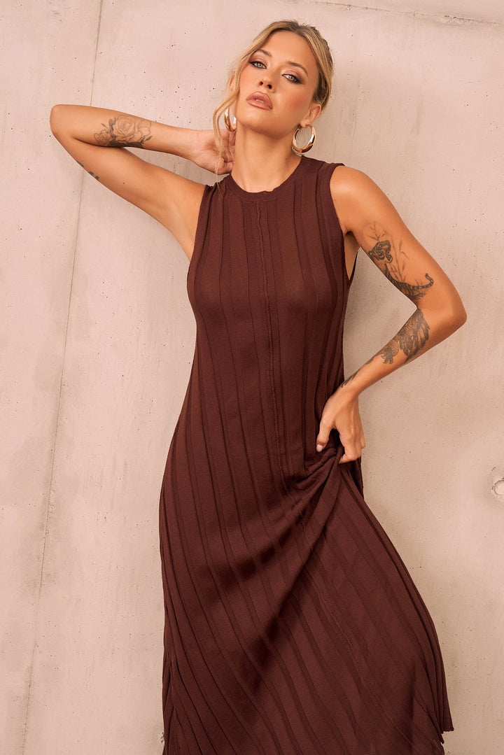 Francis Knit Maxi Dress - Chocolate