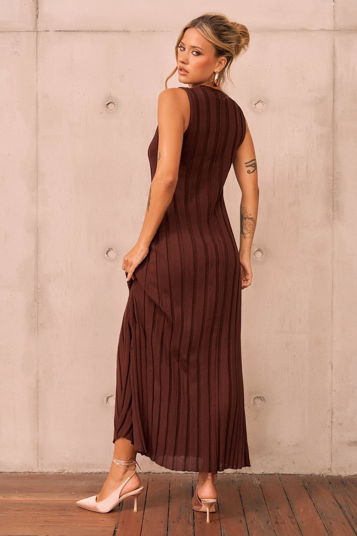 Francis Knit Maxi Dress - Chocolate