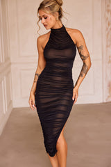 Caught In One Moment Midi Dress - Black