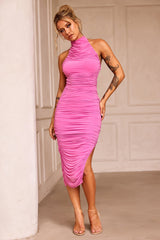 Caught In One Moment Midi Dress - Hot Pink