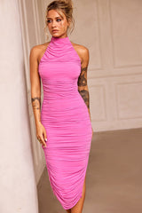 Caught In One Moment Midi Dress - Hot Pink