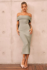 Hannah Knit Midi Dress - Sage