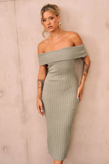 Hannah Knit Midi Dress - Sage