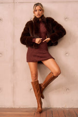 Rossana Faux Fur Jacket - Brown