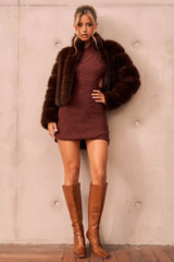 Rossana Faux Fur Jacket - Brown