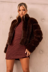 Rossana Faux Fur Jacket - Brown