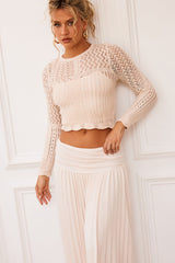 Lori Knit Crop Top - Cream