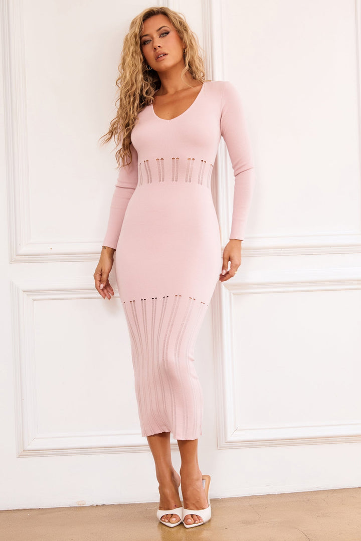 Lera Knit Midi Dress - Blush