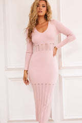 Lera Knit Midi Dress - Blush