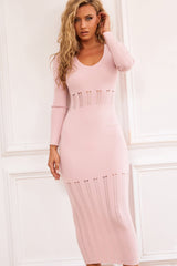 Lera Knit Midi Dress - Blush