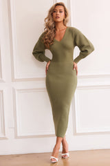 Reggie Knit Midi Dress - Moss