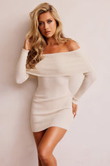 Silvia Knit Mini Dress - Beige