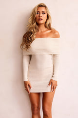 Silvia Knit Mini Dress - Beige