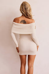 Silvia Knit Mini Dress - Beige