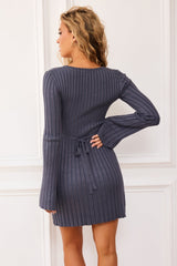 The Best Cozy Knit Mini Dress - Blue