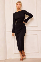 Alunan Knit Maxi Dress - Black