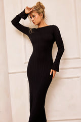 Alunan Knit Maxi Dress - Black