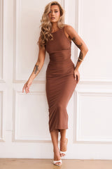 Vintage Classic Midi Dress - Chocolate