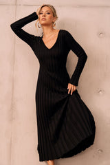 Flutter By Me Knit Maxi Dress - Black